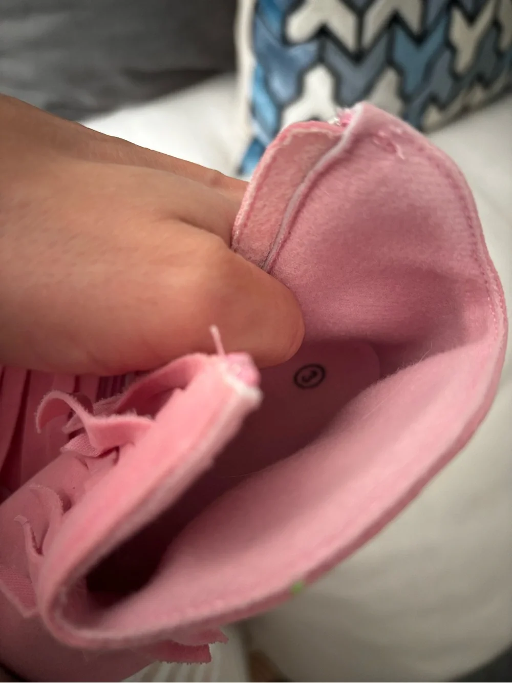 Kids Pink Fringe Zipper Booties